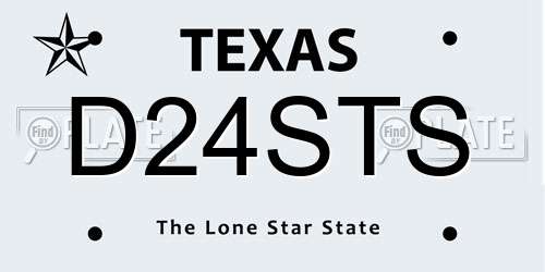 D24STS Texas License Plate