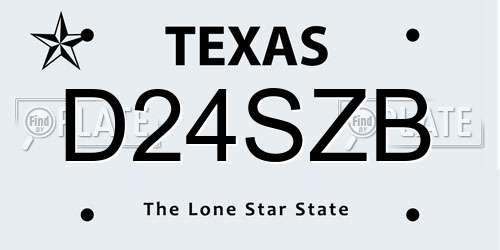 D24SZB Texas License Plate