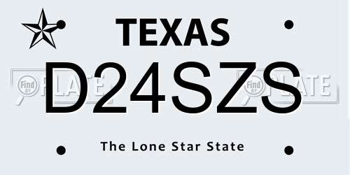 D24SZS Texas License Plate