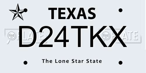 D24TKX Texas License Plate