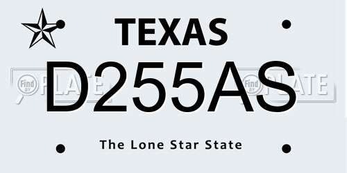 D255AS Texas License Plate