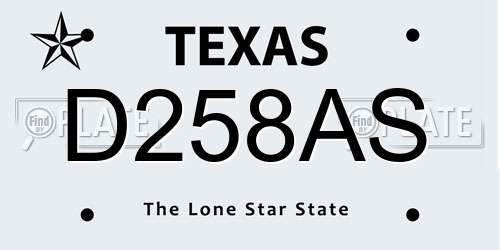 D258AS Texas License Plate