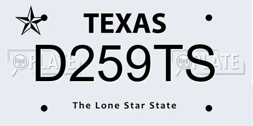 D259TS Texas License Plate