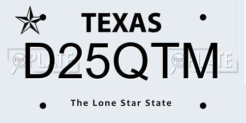D25QTM Texas License Plate