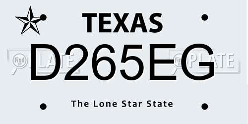 D265EG Texas License Plate