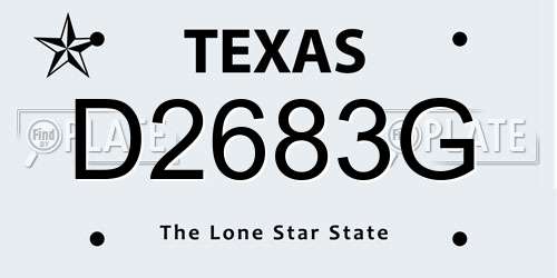 D2683G Texas License Plate