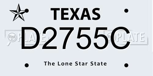 D2755C Texas License Plate