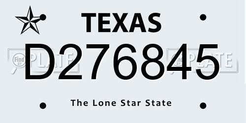 D276845 Texas License Plate