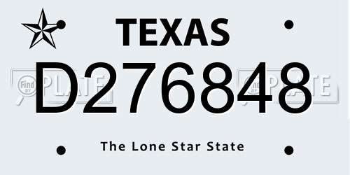 D276848 Texas License Plate