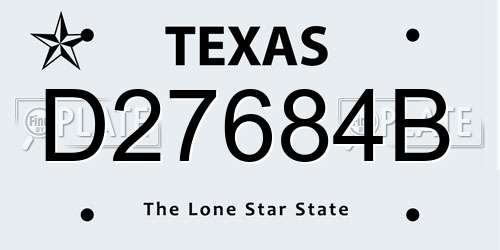 D27684B Texas License Plate