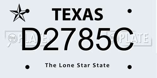 D2785C Texas License Plate