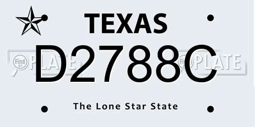 D2788C Texas License Plate