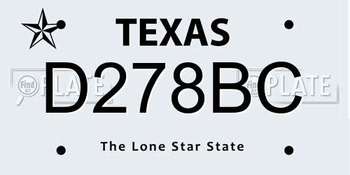 D278BC Texas License Plate