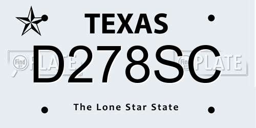 D278SC Texas License Plate