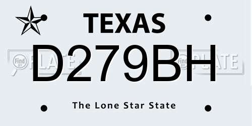 D279BH Texas License Plate