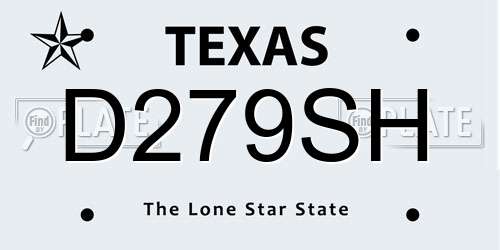 D279SH Texas License Plate