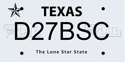 D27BSC Texas License Plate