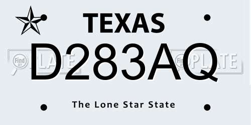 D283AQ Texas License Plate