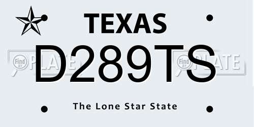D289TS Texas License Plate