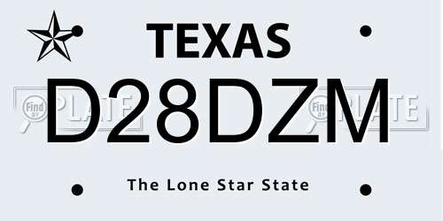 D28DZM Texas License Plate