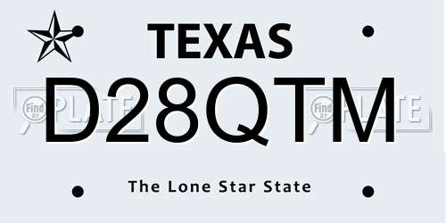 D28QTM Texas License Plate