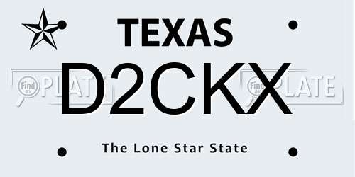D2CKX Texas License Plate