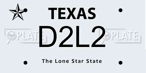 D2L2 Texas License Plate