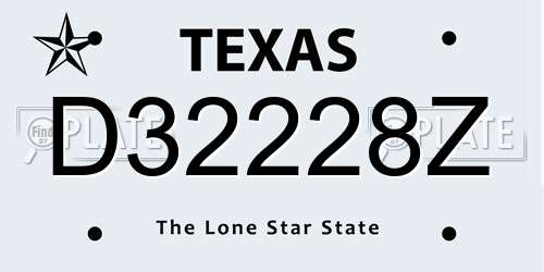 D32228Z Texas License Plate