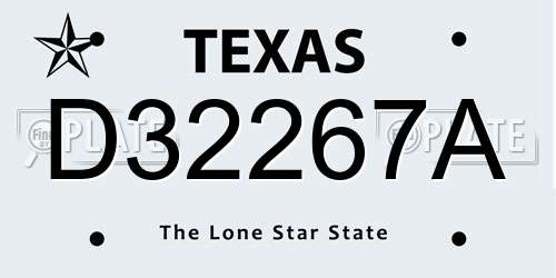 D32267A Texas License Plate