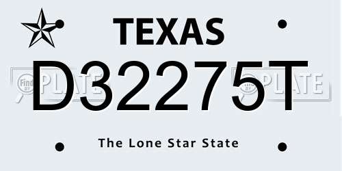 D32275T Texas License Plate