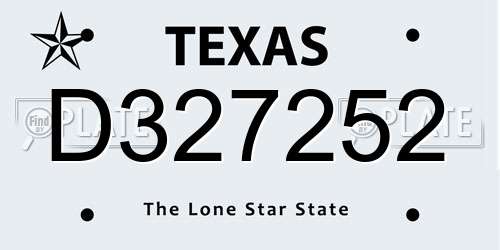 D327252 Texas License Plate