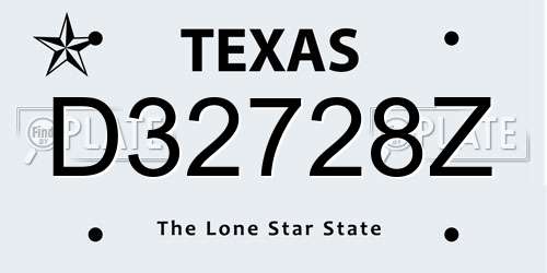 D32728Z Texas License Plate