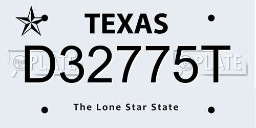 D32775T Texas License Plate