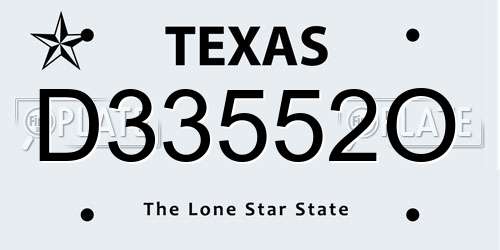 D33552O Texas License Plate