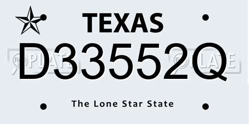 D33552Q Texas License Plate