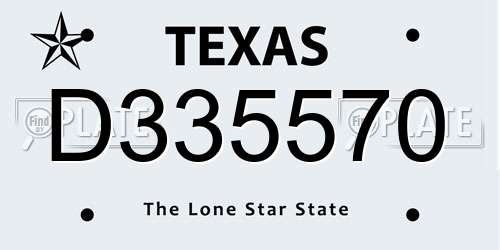 D335570 Texas License Plate