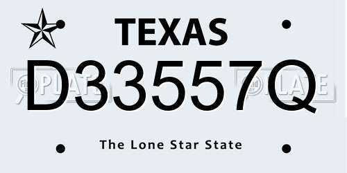 D33557Q Texas License Plate
