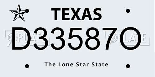 D33587O Texas License Plate