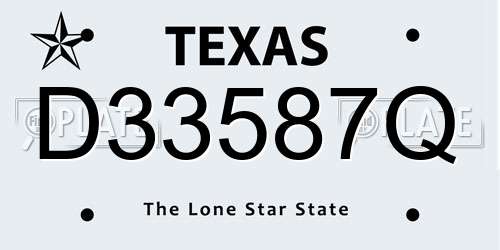D33587Q Texas License Plate