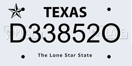 D33852O Texas License Plate