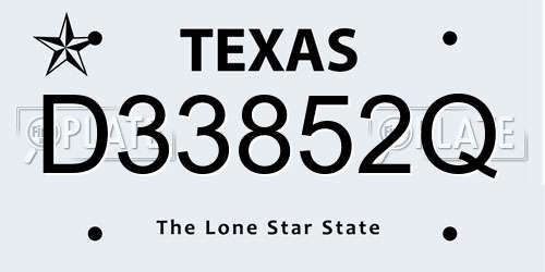 D33852Q Texas License Plate