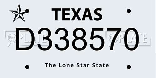 D338570 Texas License Plate