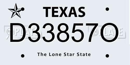 D33857O Texas License Plate