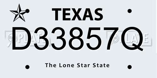 D33857Q Texas License Plate