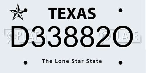 D33882O Texas License Plate