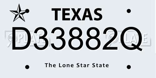 D33882Q Texas License Plate