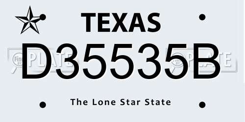 D35535B Texas License Plate