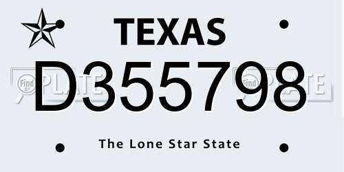 D355798 Texas License Plate