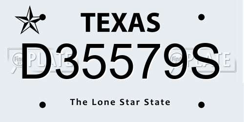 D35579S Texas License Plate