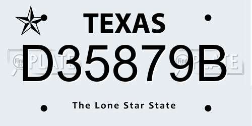 D35879B Texas License Plate